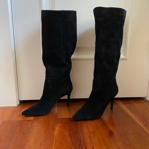 AQUA Lenni Black Suede Tall Boots Size 8.5